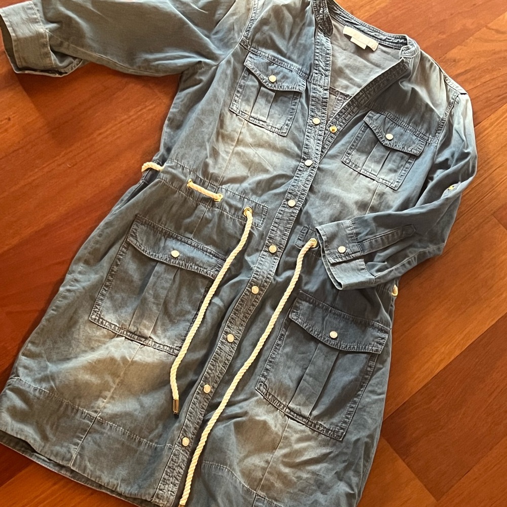 Denim Utility Dress with Rope Belt